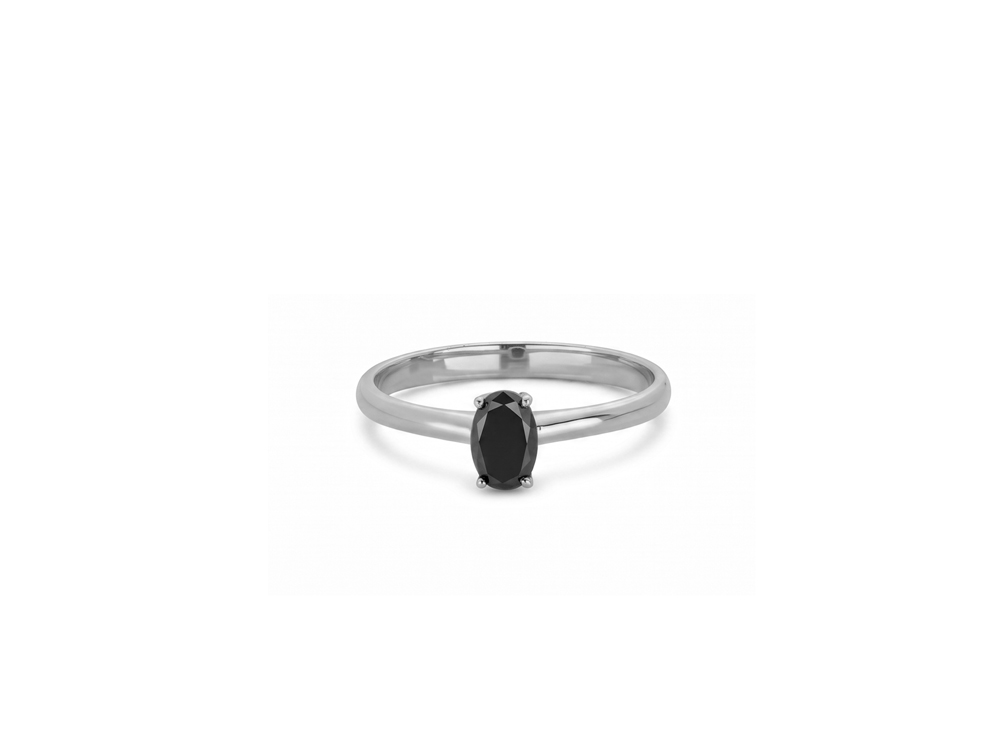 Oval Noir prsten sa ovalnim crnim dijamantom - Slika 4