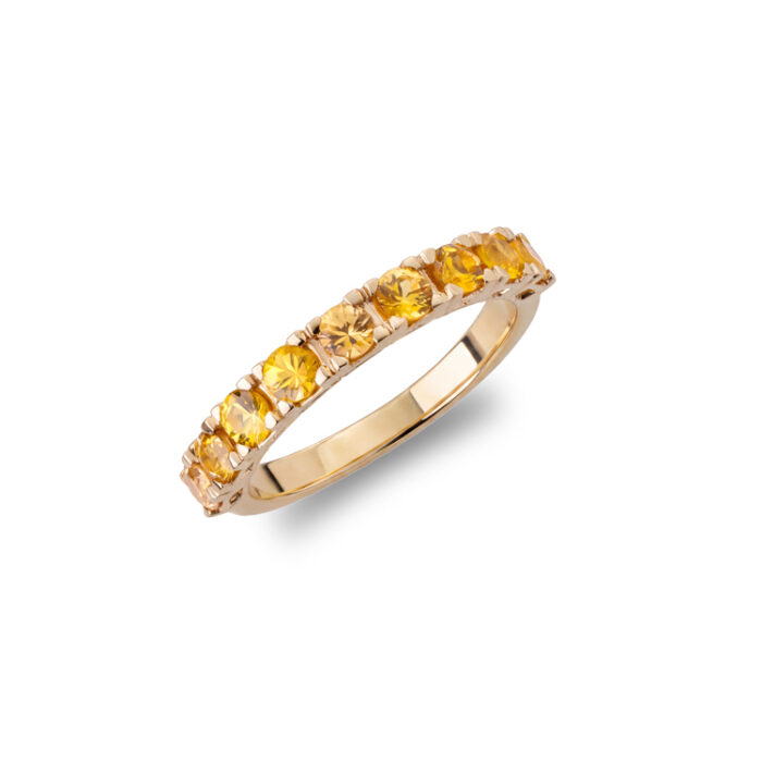Zlatni prsten sa fancy safirima 1,17 ct