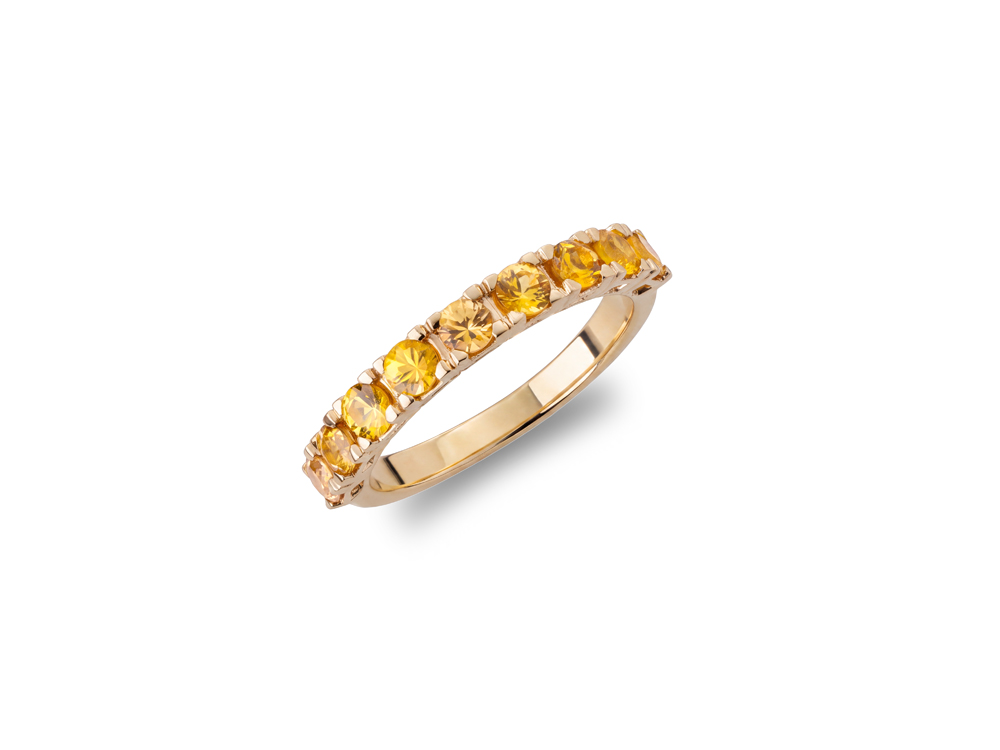 Zlatni prsten sa fancy safirima 1,17 ct